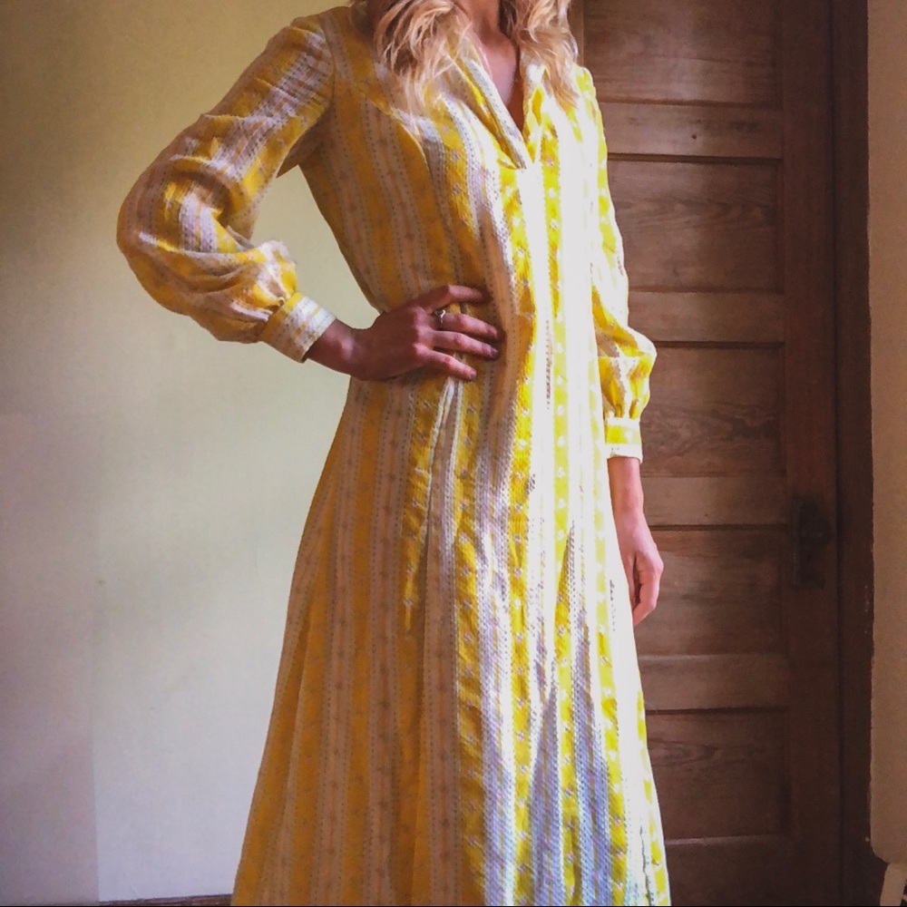 Vintage 60s Prairie Hippie Dress